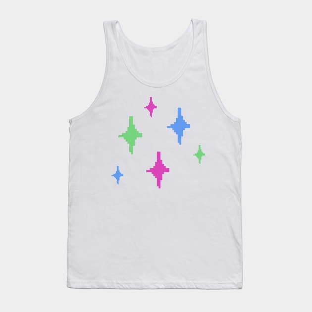 Poly Pride Sparkles Pixel Art Tank Top by christinegames